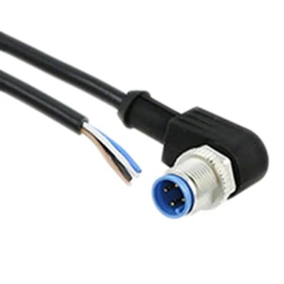 TE Connectivity Male 4 Way Right Angle to Unterminated Sensor Actuator Cable 1.5m 250V IP65 IP67 1-2273082-1