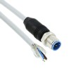 TE Connectivity Male 5 Way M12 to Free End Sensor Actuator Cable, 1.5 m Length, Polyurethane Jacket, Grey 2273046-1