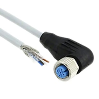 TE Connectivity Female 4 Way Right Angle to Unterminated 4 Way Free End Sensor Actuator Cable 1.5m 2273099-1