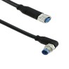 TE Connectivity Female 4 way Right Angle to Male 4 way Straight Sensor Actuator Cable 24V DC 1.5m 3-2273126-4