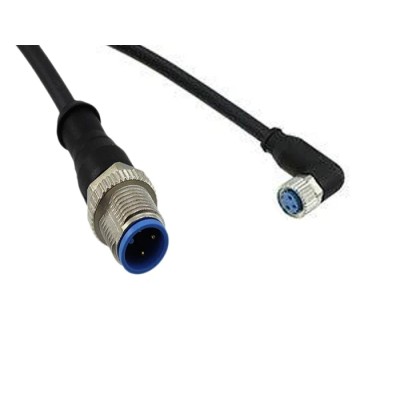 TE Connectivity Sensor Actuator Cable Female 3 Way Right Angle to Male 3 Way Straight 1.5m 24V dc 2273124-4