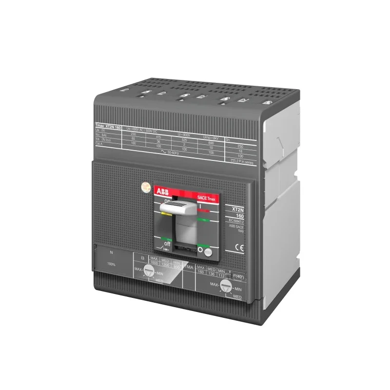 ABB XT2N Molded Case Circuit Breaker 4-Pole 100A Breaking Capacity 65kA Fixed Terminals Italy XT2N
