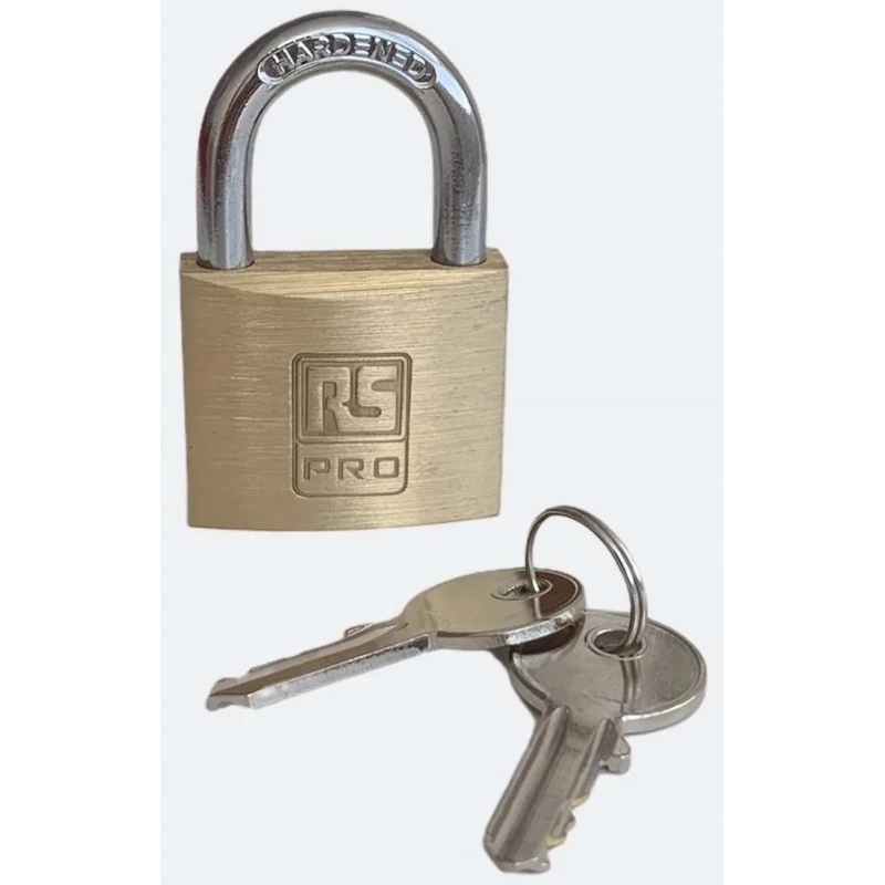 RS PRO Brass Anti-Pick Padlock 6 mm Hardened Steel Shackle, 40mm Body 195-8245
