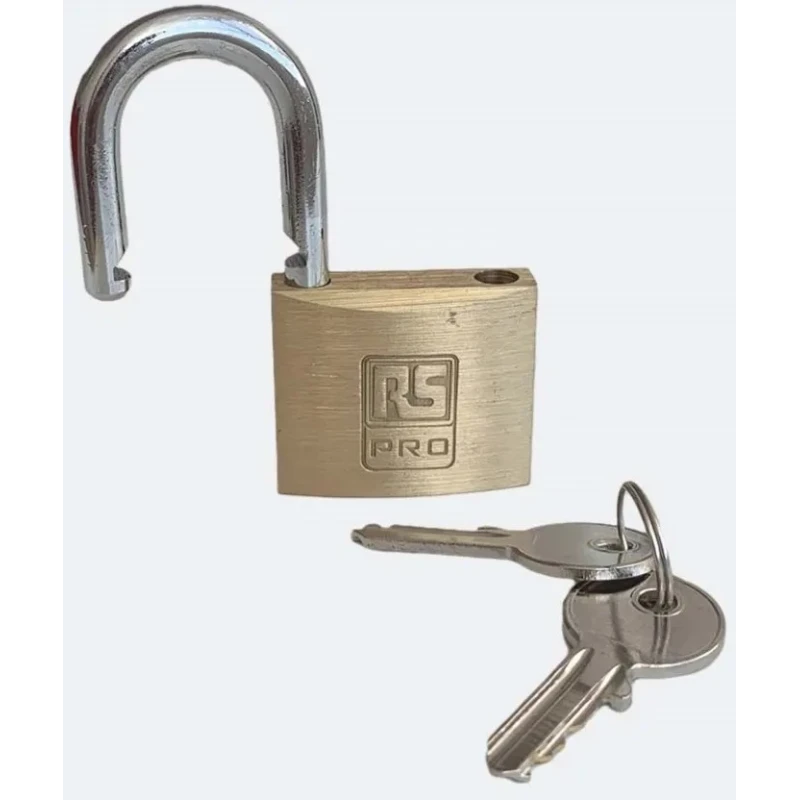 RS PRO Brass Anti-Pick Padlock 6 mm Hardened Steel Shackle, 40mm Body 195-8245