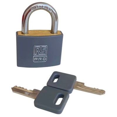 RS PRO Brass Keyed Alike Padlock, 40mm Body Width, 6mm Shackle Diameter, 22mm Shackle Length 195-8251