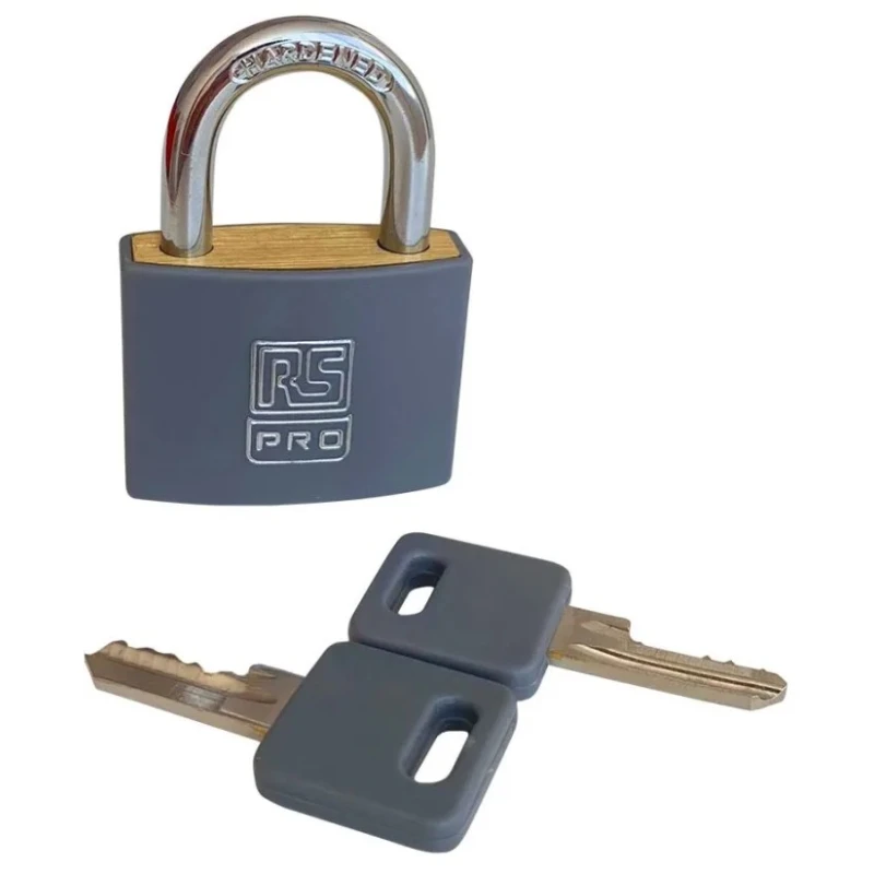 RS PRO Brass Keyed Alike Padlock, 40mm Body Width, 6mm Shackle Diameter, 22mm Shackle Length 195-8251