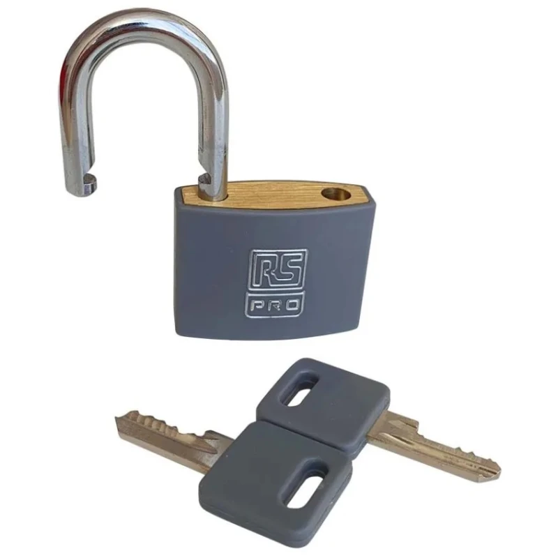 RS PRO Brass Keyed Alike Padlock, 40mm Body Width, 6mm Shackle Diameter, 22mm Shackle Length 195-8251