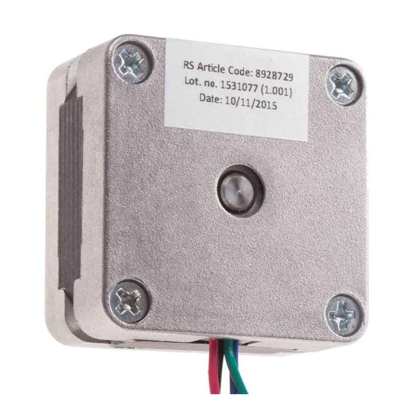 RS PRO High Torque Hybrid Stepper Motor 6.5V, 65mNm Torque, 1.8° Step Angle, 39.2 x 39.2 mm Frame, 5 mm Shaft 892-8729