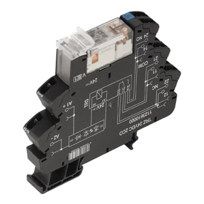 Weidmüller Electromechanical Interface Relay TRZ Series, DIN Rail Mount, 24V Coil, DPDT, 8A Switching Current 1123620000