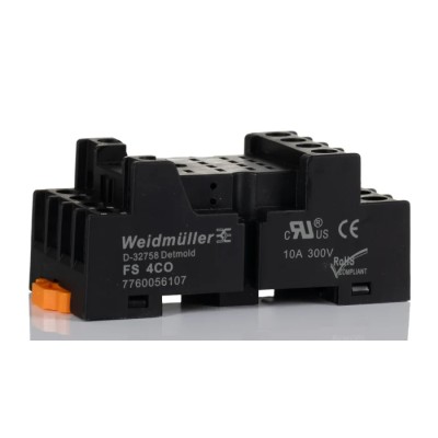 Weidmüller D-SERIES 4 Way 250V AC Panel Relay Socket 7760056107