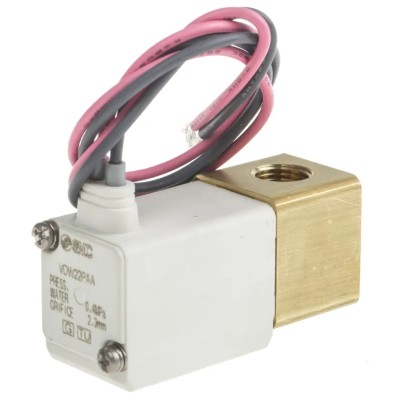 SMC Pneumatic Solenoid Valve 2/2 Solenoid/Spring G 1/8 Threaded Port 24V DC Aluminium Body VDW22PAA