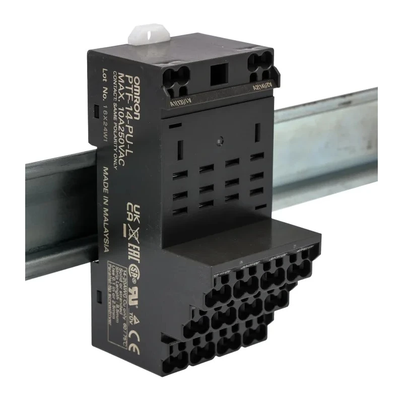 Omron Chassis Relay Socket 250V 10A Push-in Termination for 4 Pole PTF Series PTF-14-PU-L
