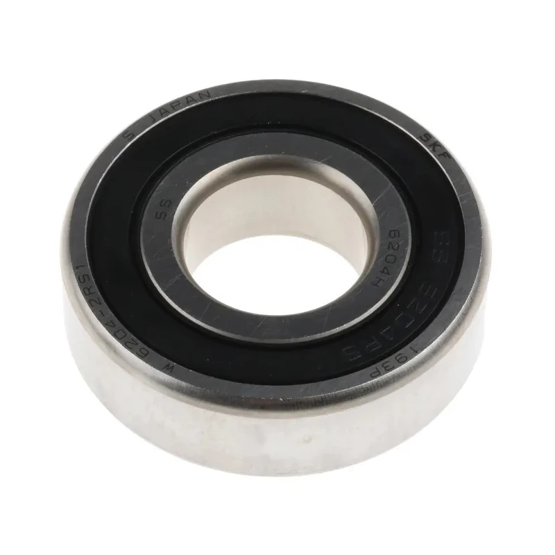 SKF Single Row Deep Groove Ball Bearing, Sealed End, Stainless Steel, 20 mm ID, 47 mm OD, 14 mm Width W 6204-2RS1