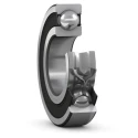 SKF Single Row Deep Groove Ball Bearing, Sealed End, Stainless Steel, 20 mm ID, 47 mm OD, 14 mm Width W 6204-2RS1