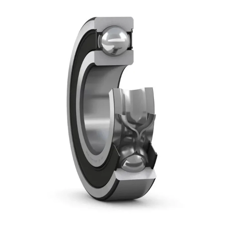 SKF Single Row Deep Groove Ball Bearing, Sealed End, Stainless Steel, 20 mm ID, 47 mm OD, 14 mm Width W 6204-2RS1