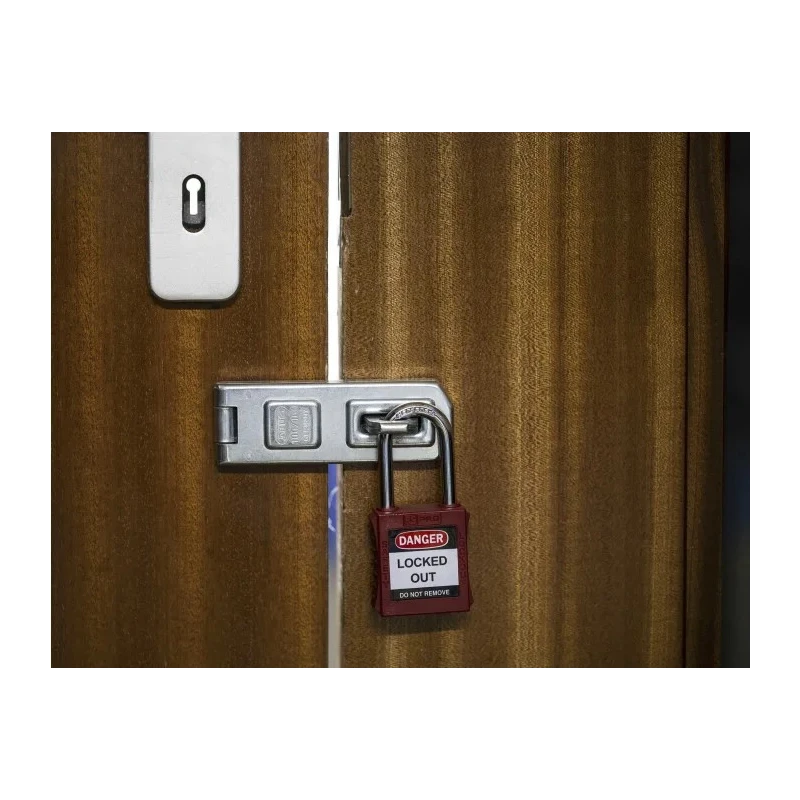 RS PRO Red 1-Lock Lockout Steel, Nylon Safety Padlock with 6.35 mm Shackle Diameter 196-3752