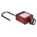 RS PRO Red 1-Lock Lockout Steel, Nylon Safety Padlock with 6.35 mm Shackle Diameter 196-3752