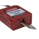 RS PRO Red 1-Lock Lockout Steel, Nylon Safety Padlock with 6.35 mm Shackle Diameter 196-3752