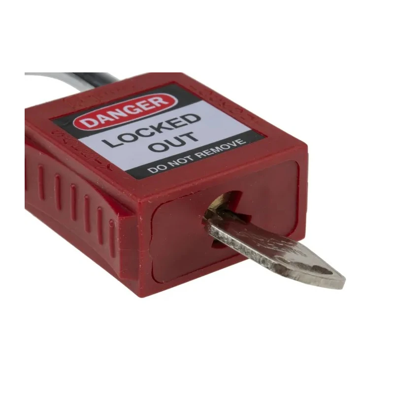 RS PRO Red 1-Lock Lockout Steel, Nylon Safety Padlock with 6.35 mm Shackle Diameter 196-3752