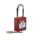 RS PRO Red 1-Lock Lockout Steel, Nylon Safety Padlock with 6.35 mm Shackle Diameter 196-3752