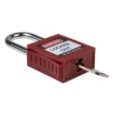 RS PRO Red 1-Lock Lockout Steel, Nylon Safety Padlock with 6.35 mm Shackle Diameter 196-3752