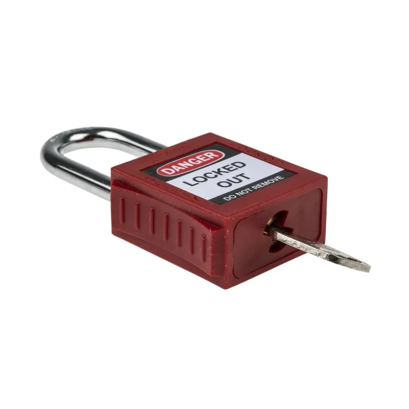 RS PRO Red 1-Lock Lockout Steel, Nylon Safety Padlock with 6.35 mm Shackle Diameter 196-3752