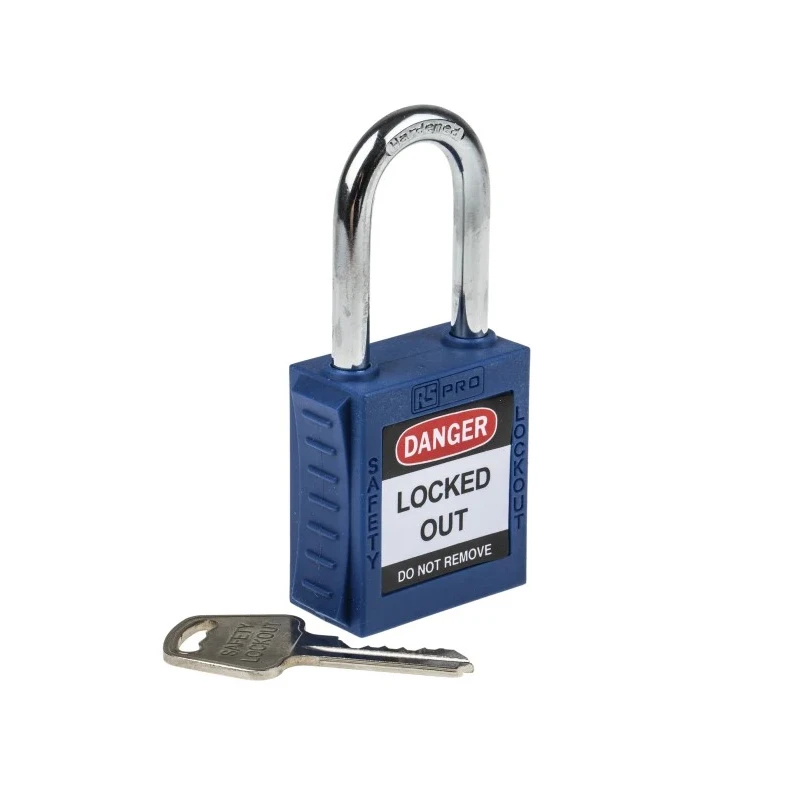RS PRO Blue 1-Lock Lockout Steel, Nylon Safety Lockout 6.35 mm 196-3753