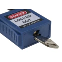 RS PRO Blue Nylon Safety Lockout 1-Lock Padlock 6.35 mm Shackle Diameter 38 mm Length 196-3759