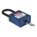 RS PRO Blue Nylon Safety Lockout 1-Lock Padlock 6.35 mm Shackle Diameter 38 mm Length 196-3759