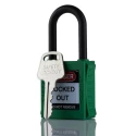 RS PRO Green Nylon Safety Lockout Padlock 6.35 mm Shackle Diameter 38 mm Shackle Length 196-3760