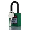 RS PRO Green Nylon Safety Lockout Padlock 6.35 mm Shackle Diameter 38 mm Shackle Length 196-3760