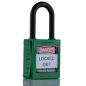 RS PRO Green Nylon Safety Lockout Padlock 6.35 mm Shackle Diameter 38 mm Shackle Length 196-3760