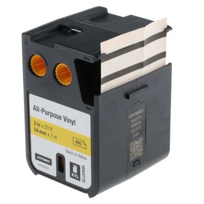Dymo XTL Black on Yellow Label Printer Tape 54 mm Width 7 m Length 5.5 m Label Length 1868775