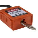 RS PRO Orange Nylon Safety Lockout Padlock 6.35 mm Shackle Diameter, 38 mm Shackle Length 196-3761