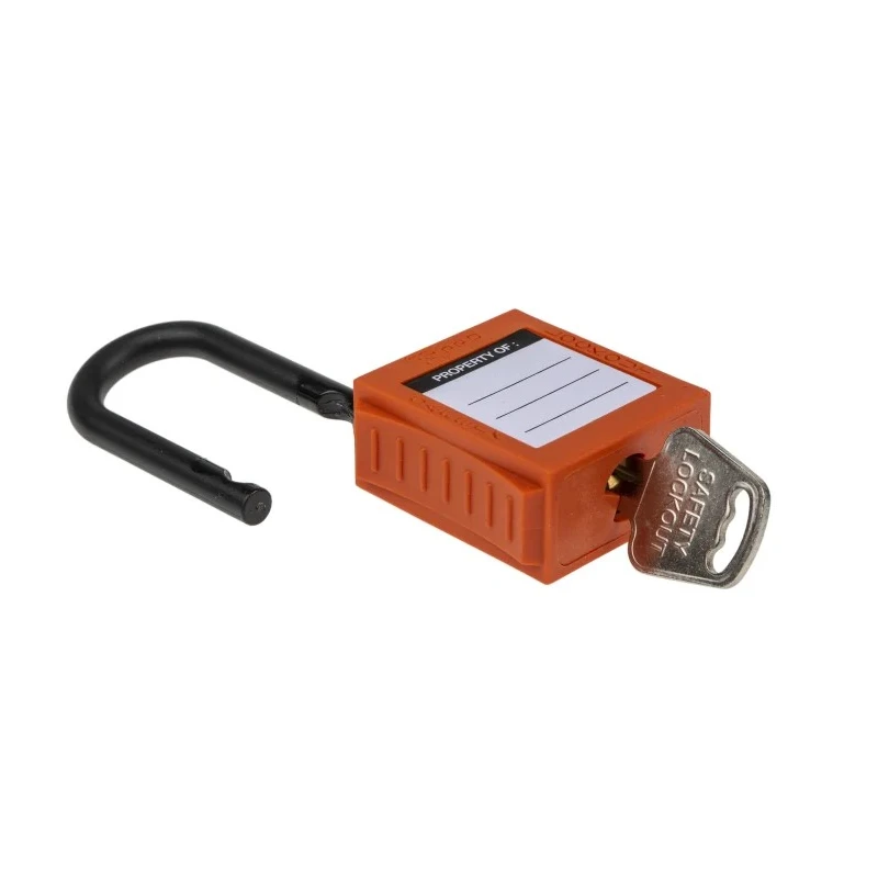 RS PRO Orange Nylon Safety Lockout Padlock 6.35 mm Shackle Diameter, 38 mm Shackle Length 196-3761