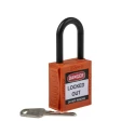 RS PRO Orange Nylon Safety Lockout Padlock 6.35 mm Shackle Diameter, 38 mm Shackle Length 196-3761