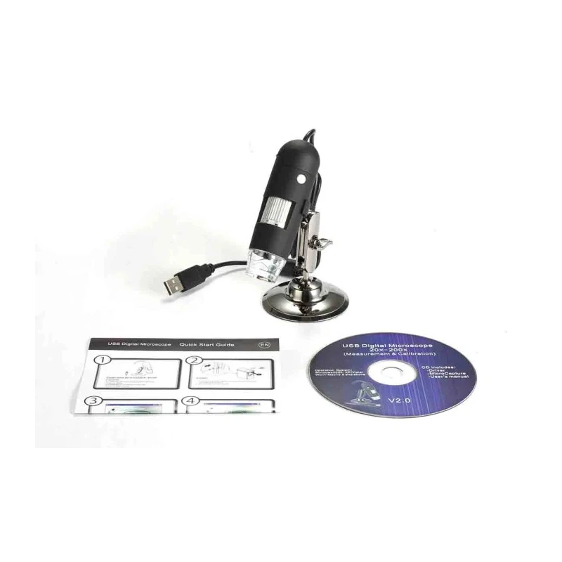 RS PRO USB Digital Microscope 20 to 200 X Magnification Illuminated 2M Pixels 30fps USB Interface 196-4074