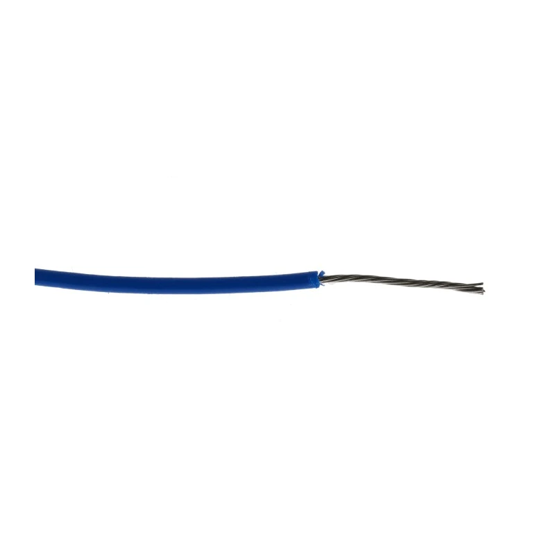 RS PRO Blue Hook Up Wire 24 AWG 7/0.2 mm Core Strands Polyvinyl Chloride Insulated Single Core Cable 100 m 1000V AC 196-4212