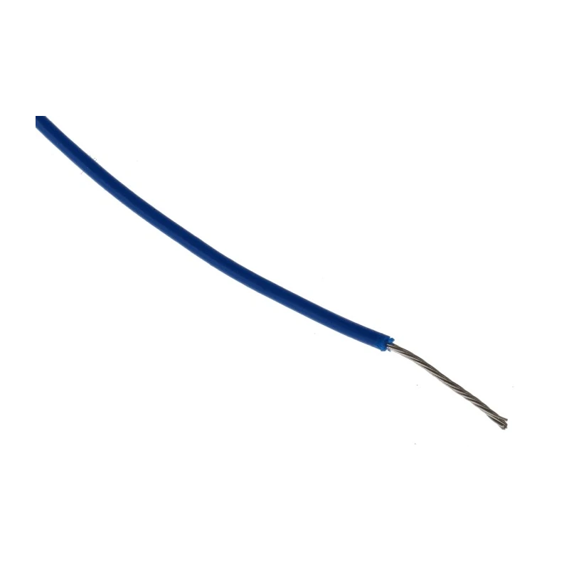 RS PRO Blue Hook Up Wire 24 AWG 7/0.2 mm Core Strands Polyvinyl Chloride Insulated Single Core Cable 100 m 1000V AC 196-4212
