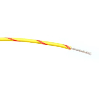 RS PRO Red, Yellow Hook Up Wire 20 AWG, 16/0.2 mm Core Strands, 100 m Length, Polyvinyl Chloride Jacket 196-4295
