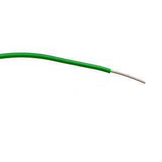 RS PRO Green Hook Up Wire, 23 AWG, 1/0.6 mm Core Strands, 100 m Length, Polyvinyl Chloride Jacket, Single Core Cable 196-4301