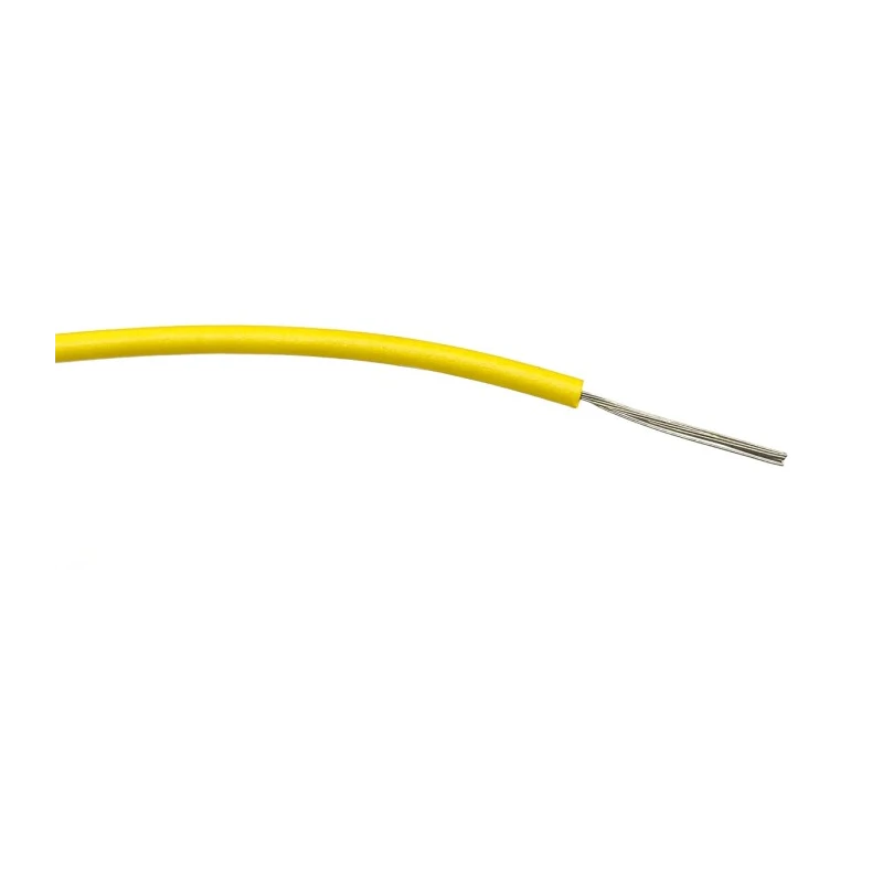 RS PRO Yellow Hook Up Wire 18 AWG 24/0.2 mm Core Strands 100 m Polyvinyl Chloride 196-4321