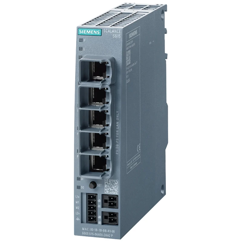 Siemens SCALANCE S615 Industrial Router 24 V, 5 Ports, DIN Rail Mount 6GK5615-0AA00-2AA2