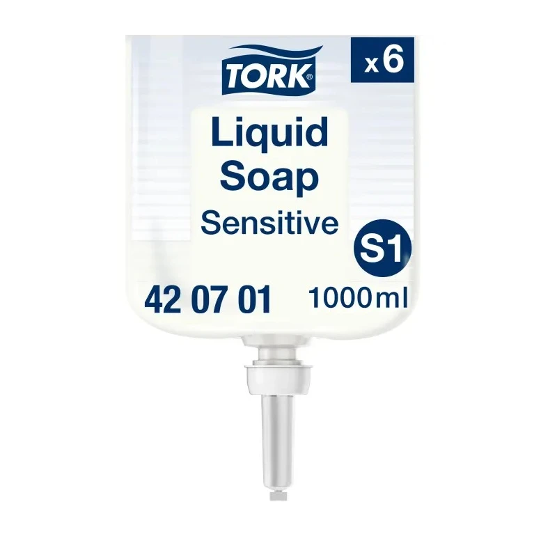Tork Unscented Sensitive Hand Cleaner 1 L Bottle ECARF Certified Allergy-Friendly Liquid Soap 420701