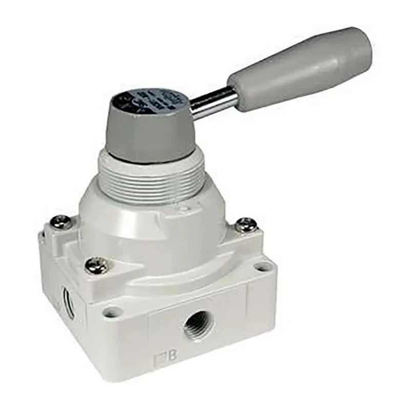 SMC Handle Pneumatic Manual Control Valve, VH Series, NPT Rc 1/4, 4/2 Valve Function, Red Control Button VH202-02