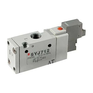 SMC Pneumatic Solenoid Pilot Valve G 1/8, 3/2 Valve Function, 0.7 Mpa, Aluminium Body SYJ700 