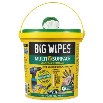 Big Wipes XL SUPER TOWELS PRO Biodegradable Wet Wipes 200 x 300 mm 240 Per Pack 2447 0000