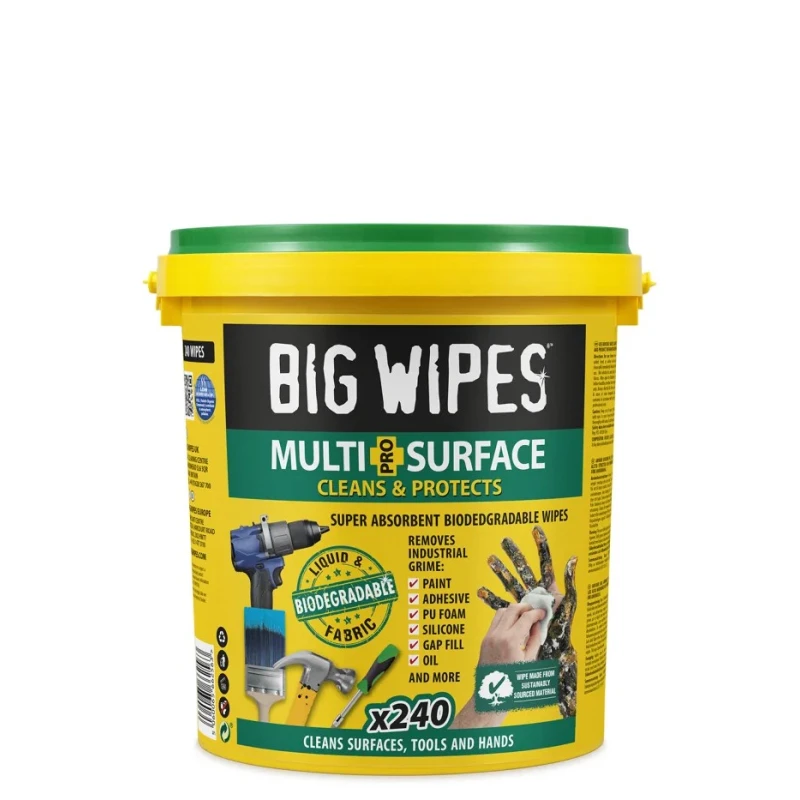Big Wipes XL SUPER TOWELS PRO Biodegradable Wet Wipes 200 x 300 mm 240 Per Pack 2447 0000