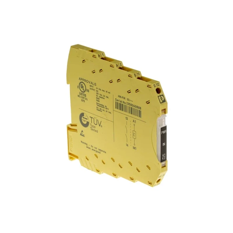 Phoenix Contact 24V DC Safety Relay with 1 Safety Contact and 1 Auxiliary Contact, Manual Reset, DIN MS25-1NO-1DO-24DC-SC