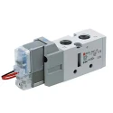 SMC Pneumatic Solenoid/Pilot-Operated Control Valve 5 Port 5/2 Aluminium Body 1/4 in G Thread 0.7 Mpa Max Pressure VF3000 